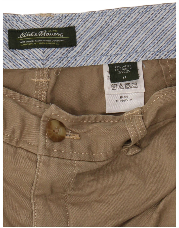Bermuda masculina EDDIE BAUER US 12 grande W34 algodão bege