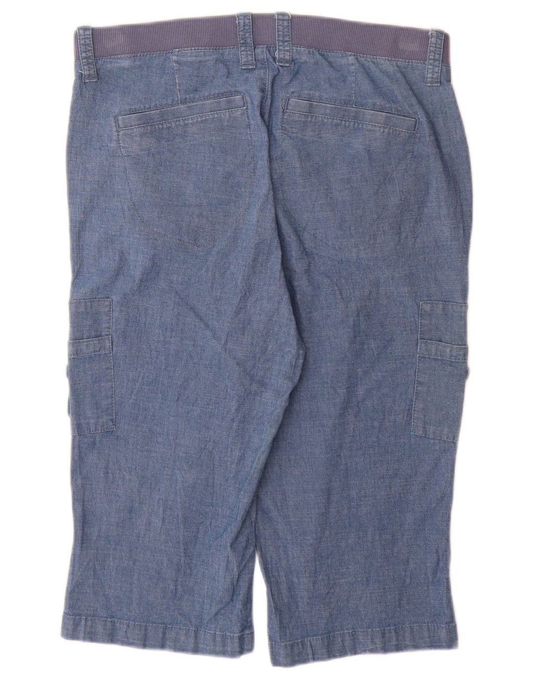 Lee Womens Bermuda Mid Rise Cargo Shorts US 10 Grande W30 Azul Algodão