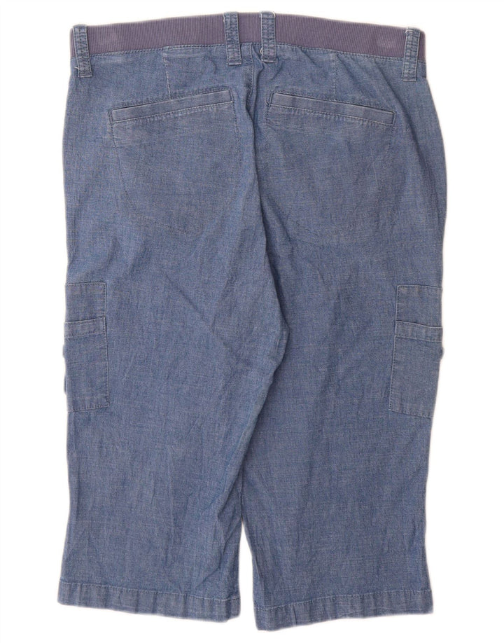 Lee Womens Bermuda Mid Rise Cargo Shorts US 10 Grande W30 Azul Algodão