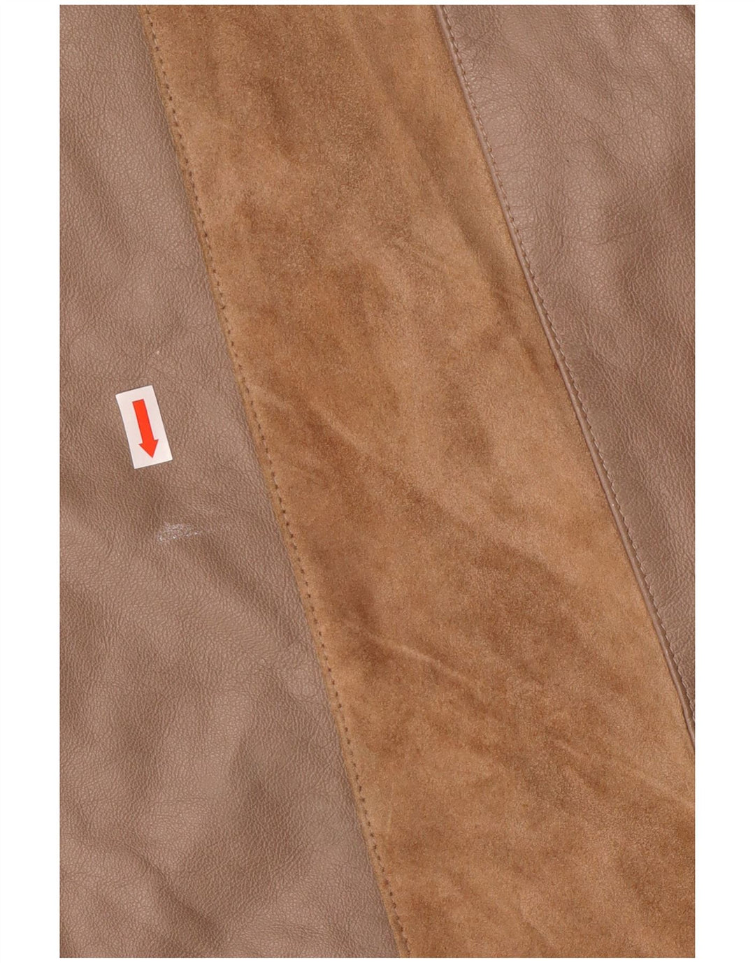 Norma Womens Loose Fit Leather Coat UK 14 Médio Marrom Listrado Clássico