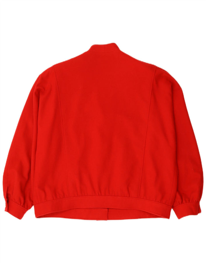 Jaqueta bomber vintage feminina de grandes dimensões UK 20 2XL vermelha