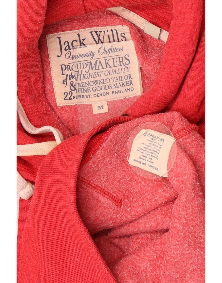 JACK WILLS Suéter masculino com capuz gráfico médio algodão vermelho