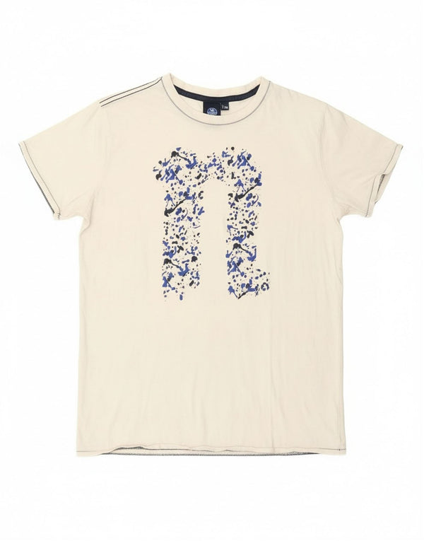 Camiseta gráfica North Sails Boys 15-16 anos branco manchado