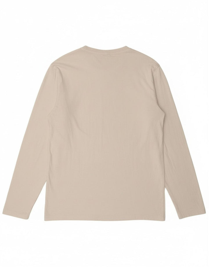 SUN68 Top masculino de manga comprida XL de algodão branco