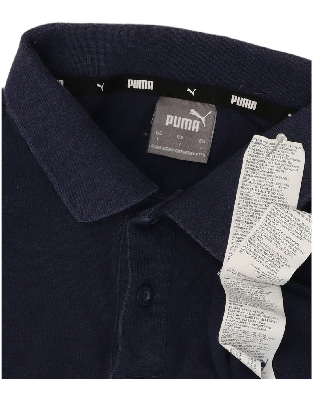Camisa polo masculina Puma grande algodão azul marinho