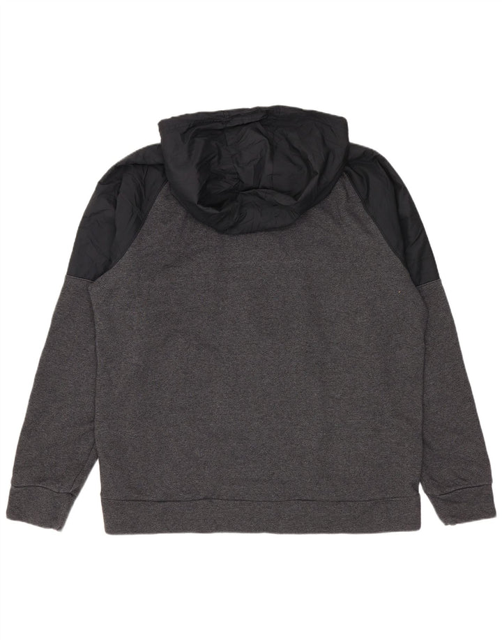 Suéter masculino Under Armour com capuz e zíper grande algodão cinza