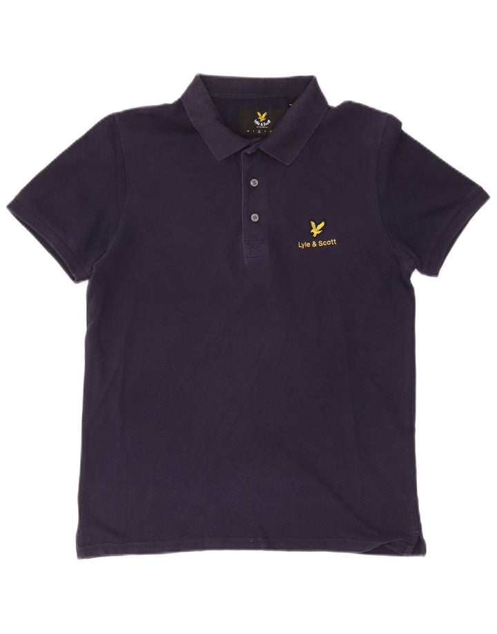 Camisa polo masculina Lyle & Scott de algodão azul marinho médio