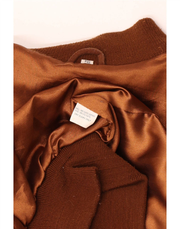 Jaqueta bomber masculina vintage de camurça IT 50 camurça marrom grande