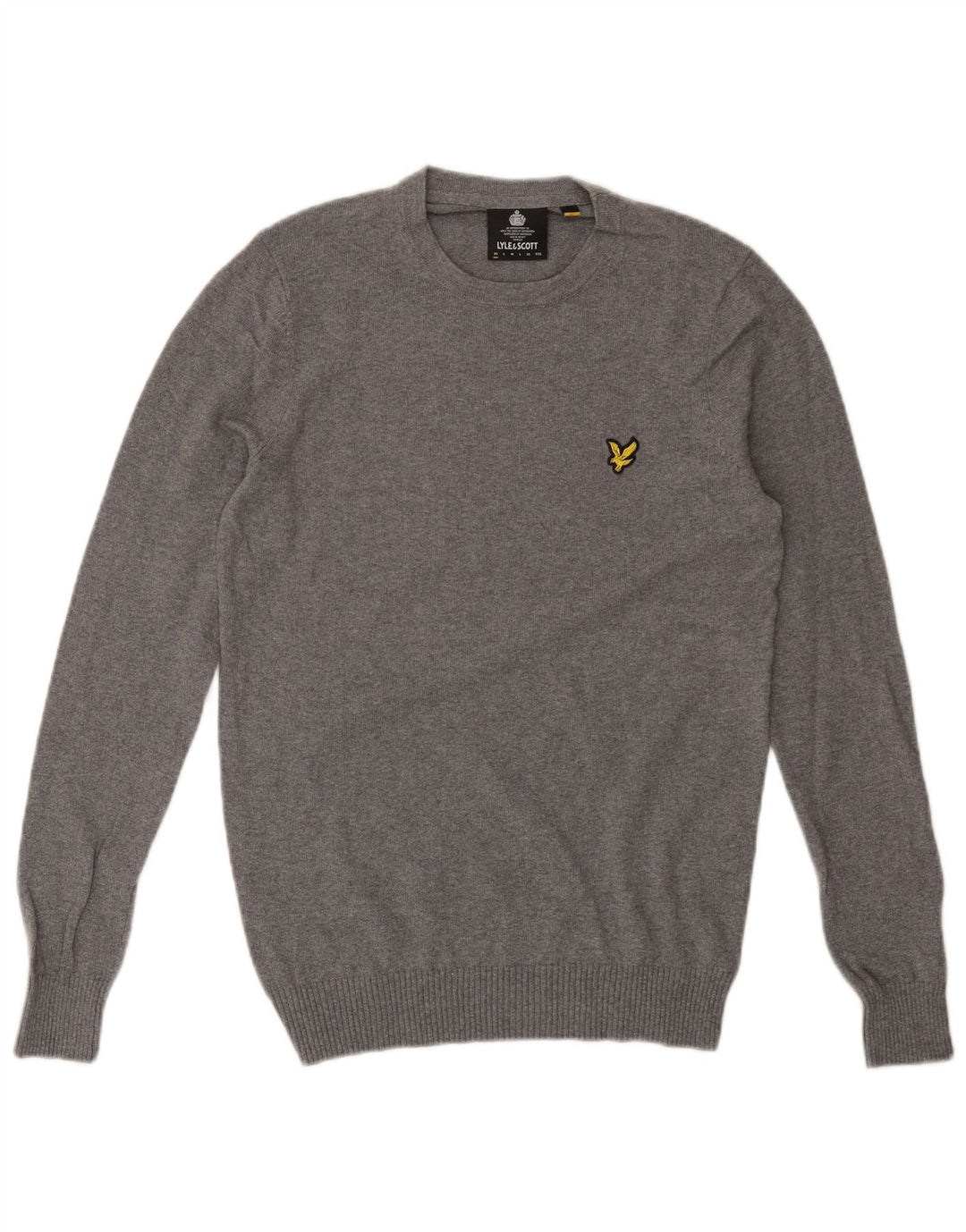Lyle & Scott Suéter masculino com gola redonda XS algodão cinza