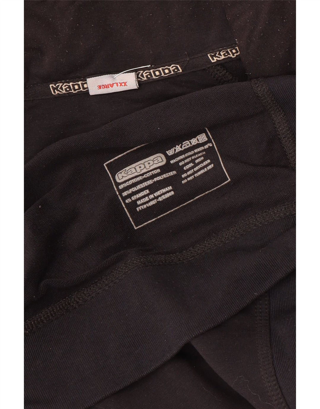 Kappa Mens Treino Top Jaqueta 2XL Algodão Preto
