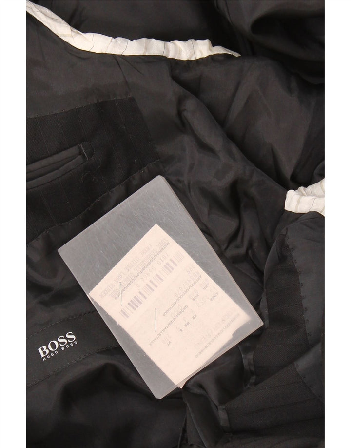 Jaqueta blazer masculina de 2 botões HUGO BOSS EU 50 grande listra preta