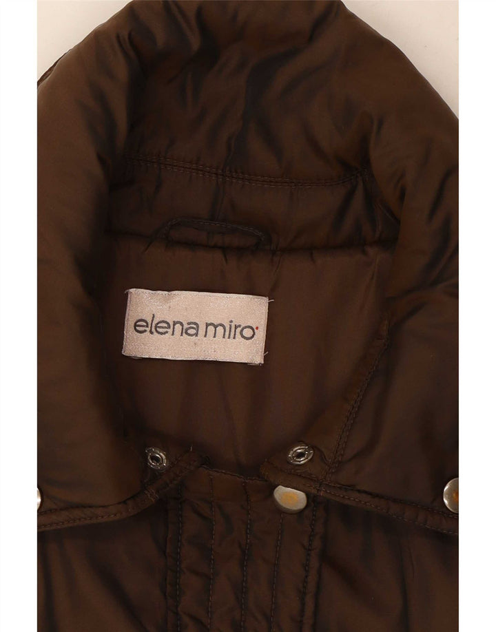 Jaqueta acolchoada feminina ELENA MIRO UK 18 XL poliéster marrom
