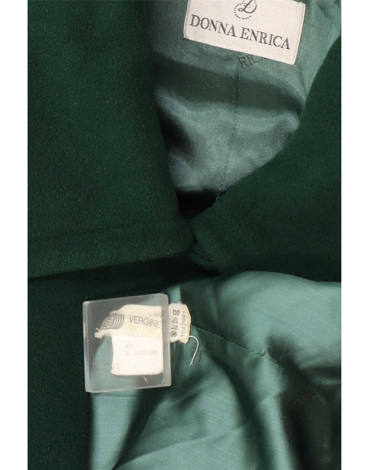 Casaco feminino Donna Enrica com peito duplo EU 45 XL lã verde
