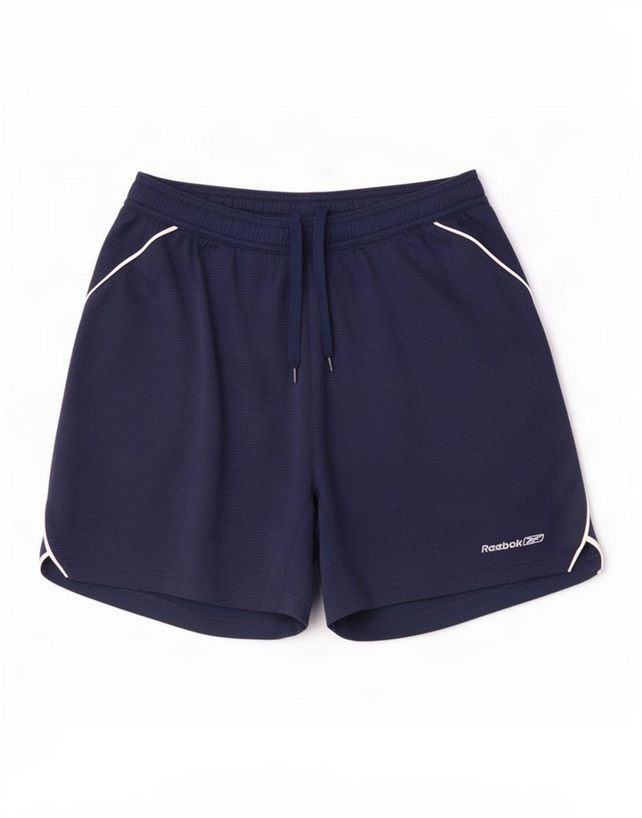 Shorts esportivos masculinos Reebok pequeno poliéster azul marinho