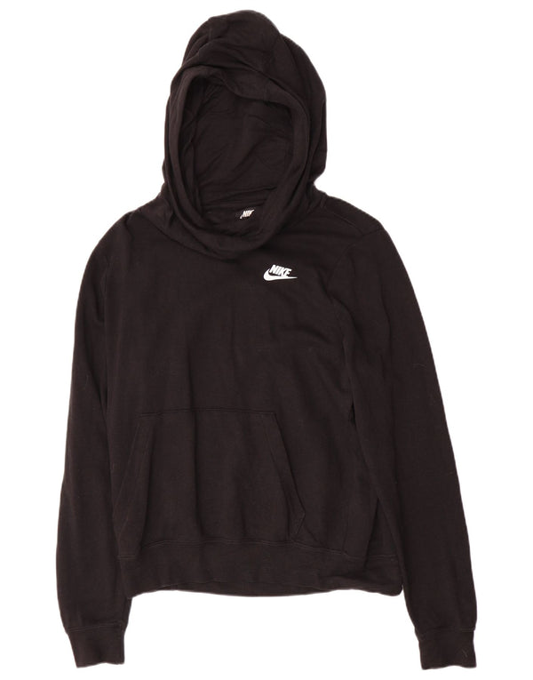 Jumper com capuz Nike feminino oversized UK 10 pequeno algodão preto