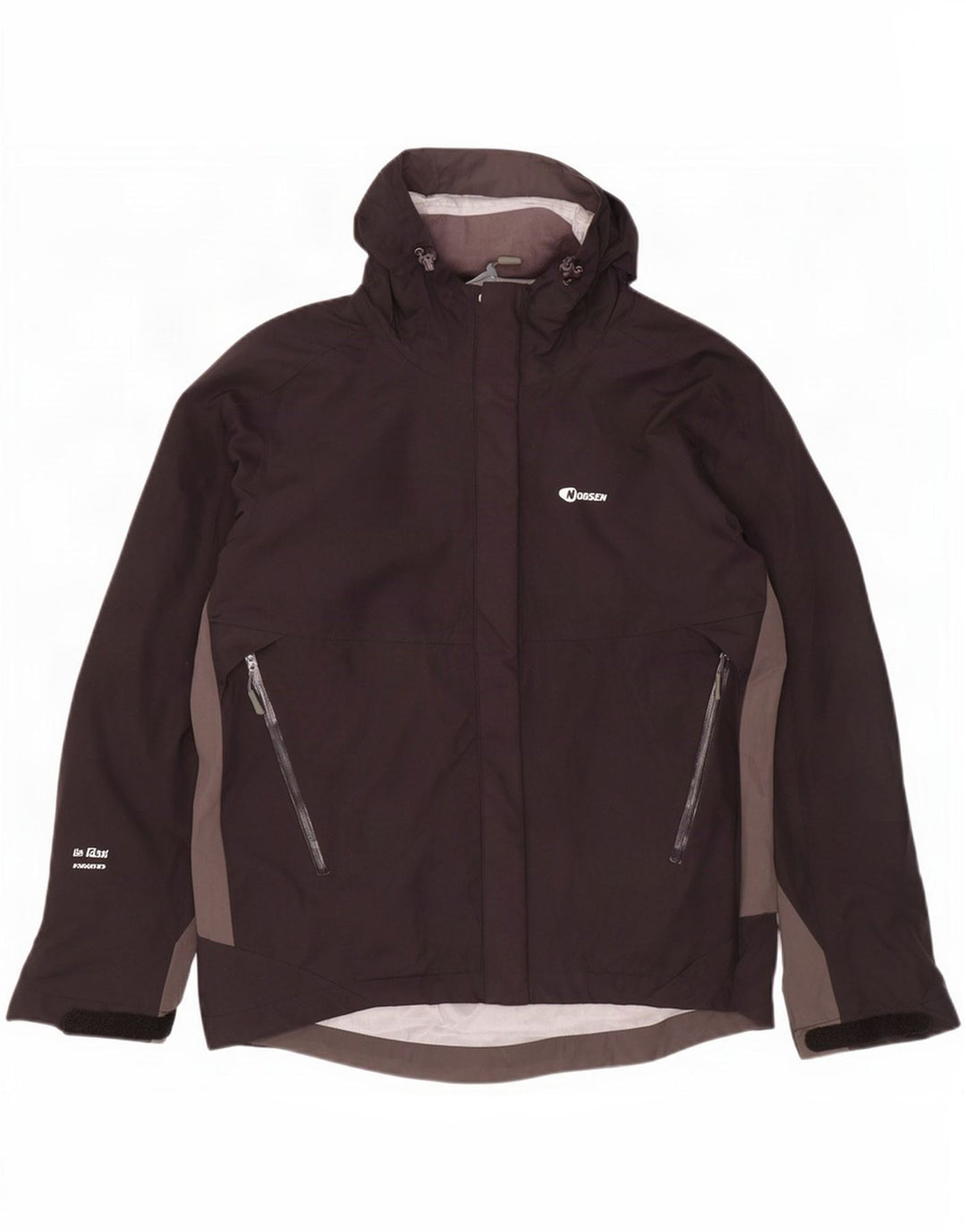 Jaqueta de chuva masculina Nordsen com capuz UK 38 médio preto colorblock nylon