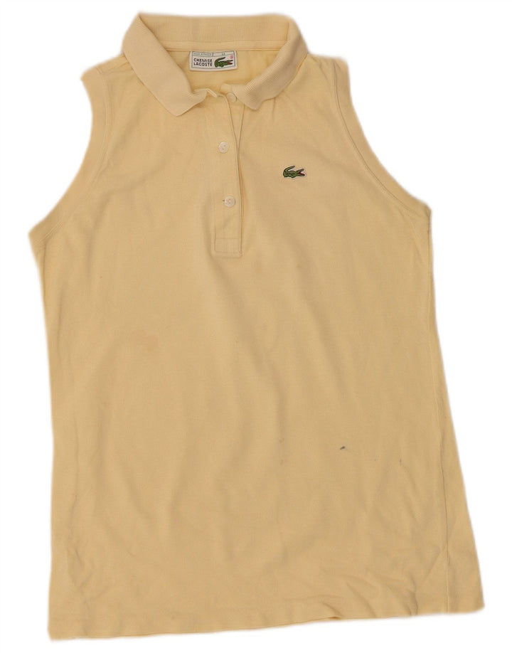 Camisa polo feminina sem mangas Lacoste tamanho 44 grande amarelo
