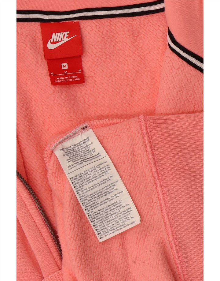 Suéter feminino Nike com capuz e zíper UK 12 médio algodão rosa