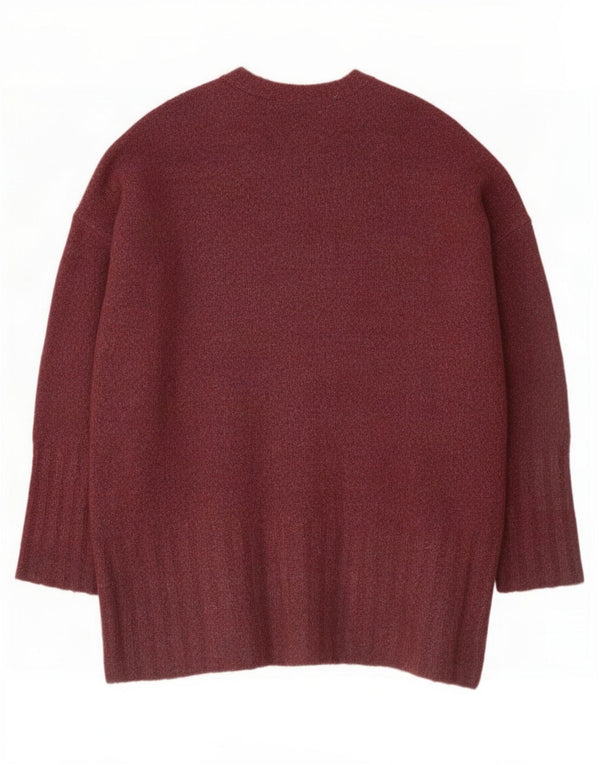 Suéter cardigã feminino grande Marks & Spencer Reino Unido 16 grande Borgonha