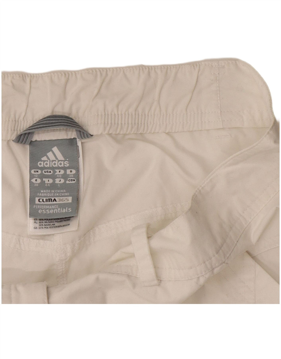 Adidas Womens Clima 365 Capri Calças UK 12 Médio W30 L20 Branco