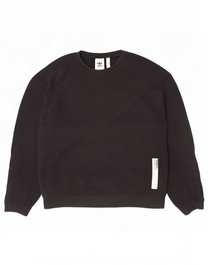 Adidas Mens Moletom Jumper Médio Algodão Preto
