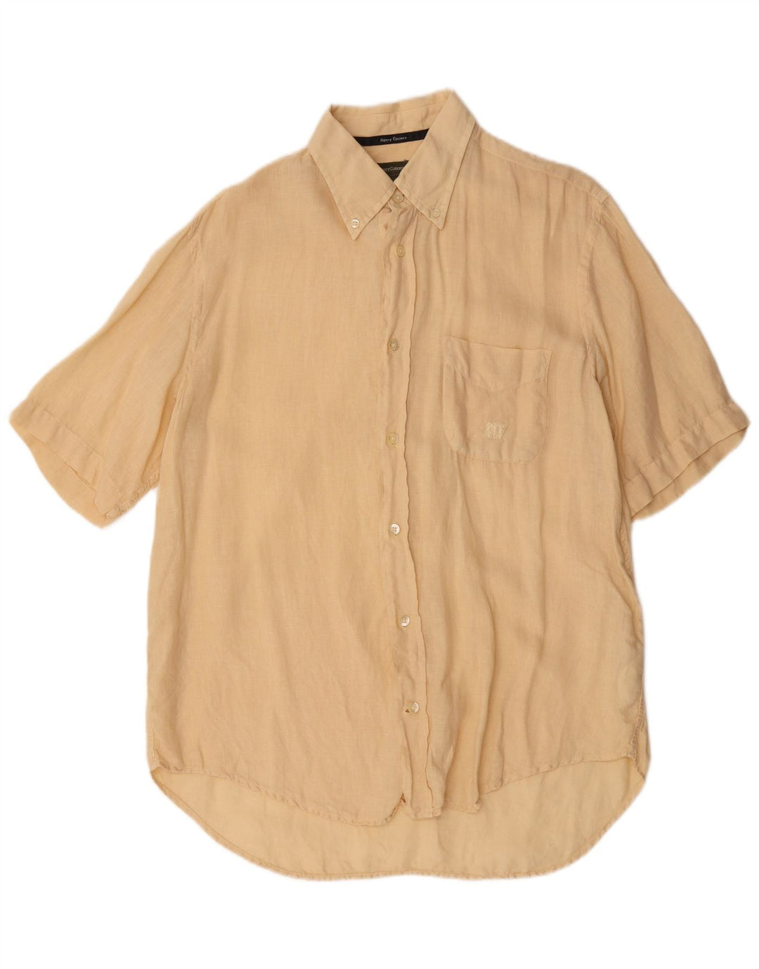 Camisa masculina de manga curta Henry Cottons tamanho 41 linho bege médio