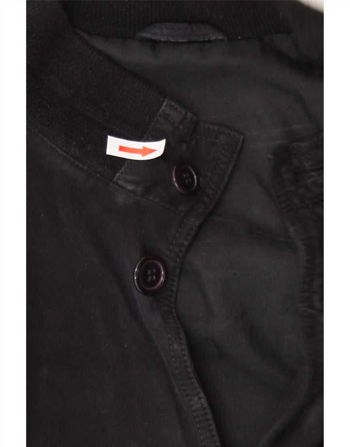 Jaqueta bomber masculina vintage de camurça UK 38 média preta