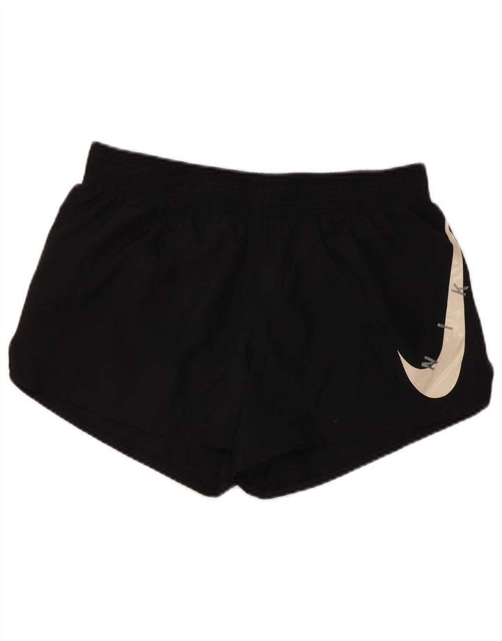 Nike Womens Dri Fit Graphic Sport Shorts UK 14 Médio Preto Poliéster