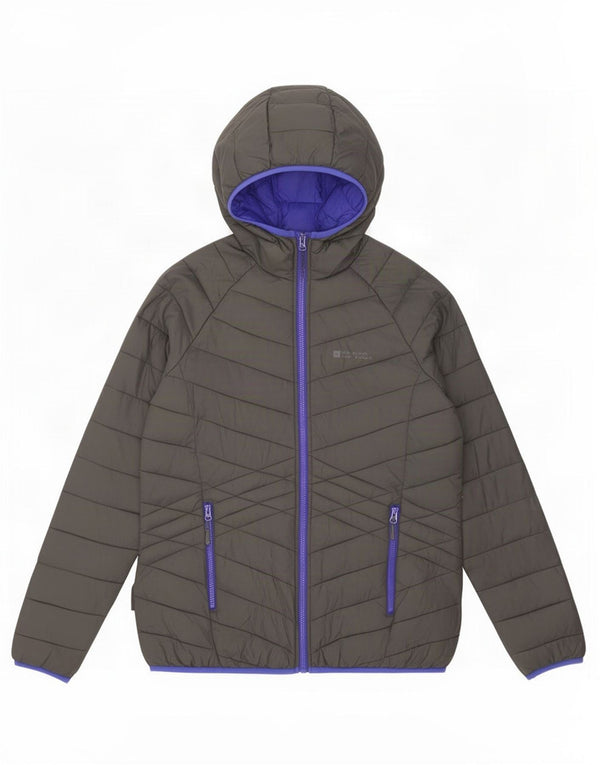 Mountain Warehouse Womens Hooded Padded Jacket UK 16 Large Grey Nylon