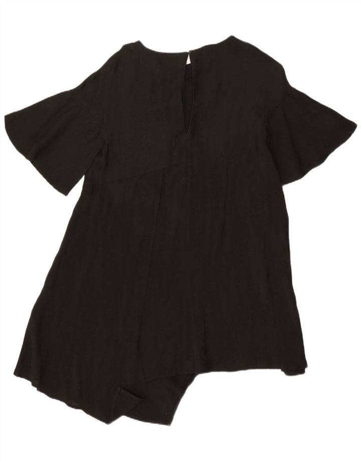 Vestido assimétrico feminino French Connection Reino Unido 10 viscose preta pequena