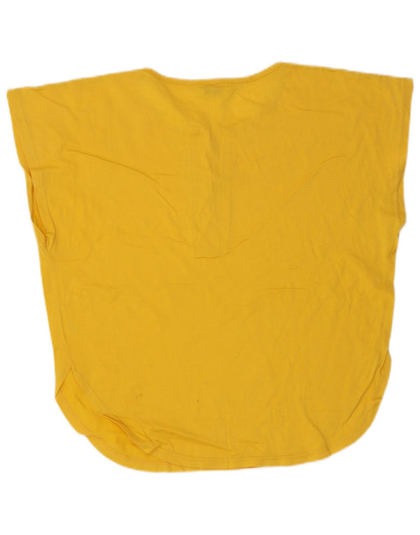 Marella Womens Graphic T-Shirt Top UK 14 Large Yellow Cotton