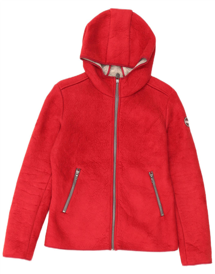 Jaqueta de lã de grandes dimensões com capuz feminino Colmar IT 42 poliéster vermelho pequeno