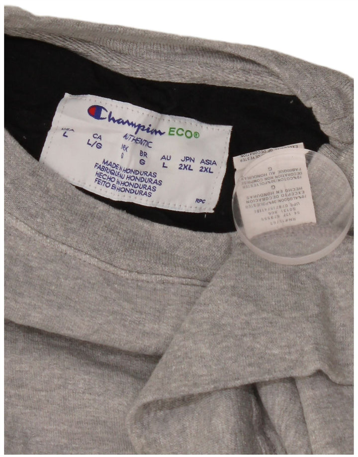 CHAMPION Moletom Masculino Jumper Grande Algodão Cinza