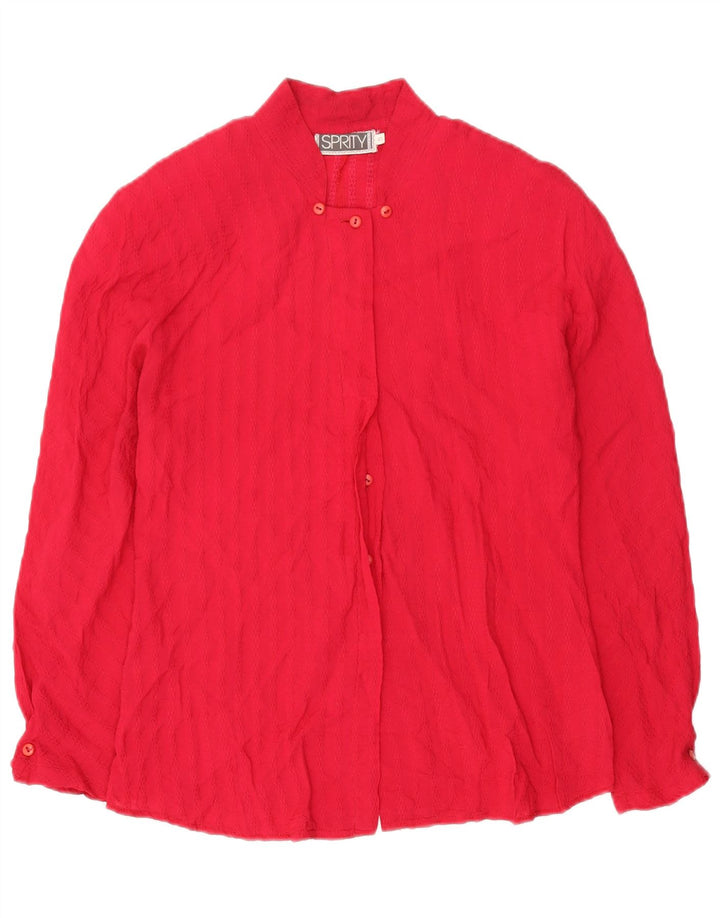 Blusa feminina vintage UK 10 pequena viscose rosa