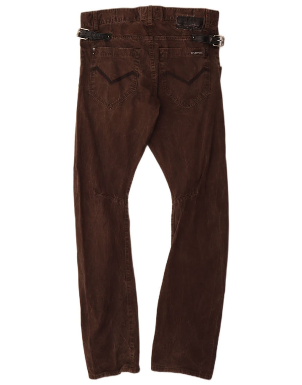 Energie Mens Banana Slim Calça Casual W32 L33 Algodão Marrom