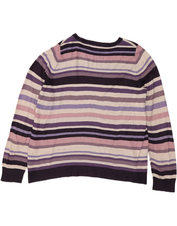 Suéter feminino Marks & Spencer com gola canoa Reino Unido 16 grande multicolorido