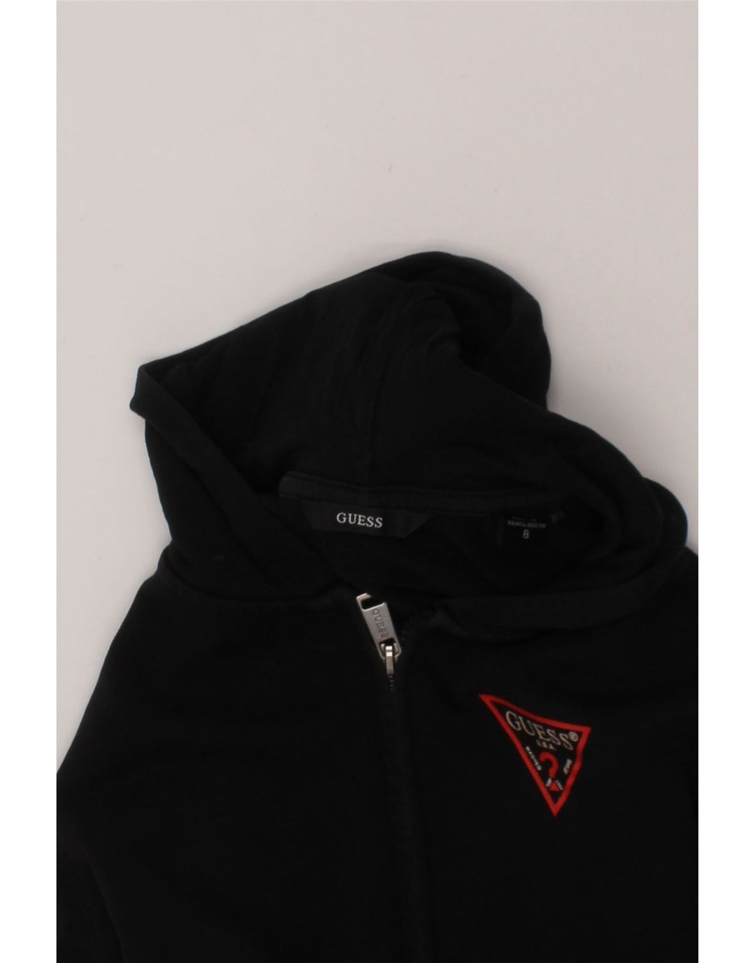 GUESS Girls Zip Hoodie Sweater 7-8 Years Black Cotton Vintage Guess and Second-Hand Guess from Messina Hembry 