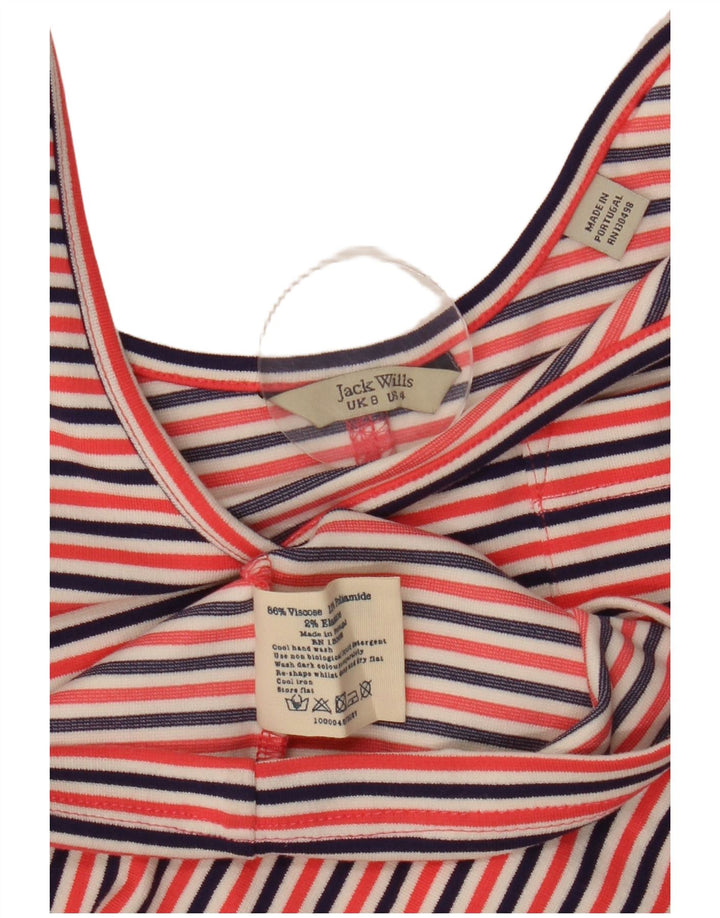 JACK WILLS Vestido feminino sem mangas com bainha UK 8 pequeno multicolorido
