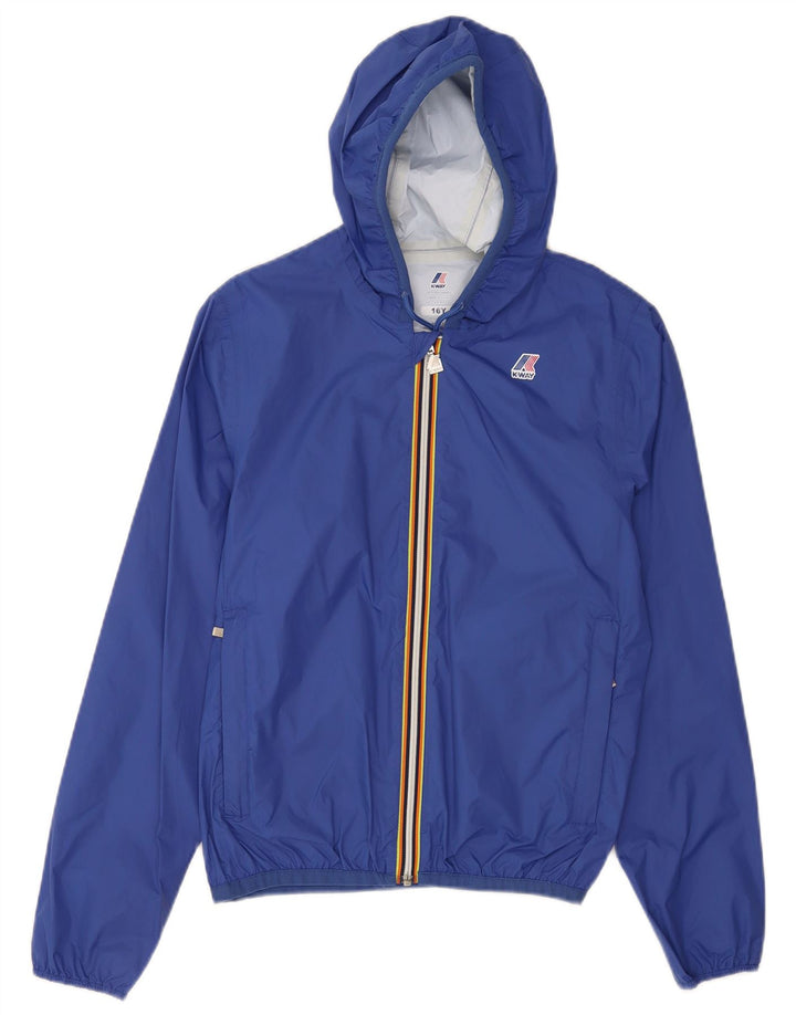 Jaqueta de chuva com capuz K-Way Boys 15-16 anos azul poliamida