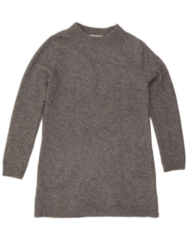 Vestido jumper feminino Zara de manga comprida UK 6 XS cinza poliéster