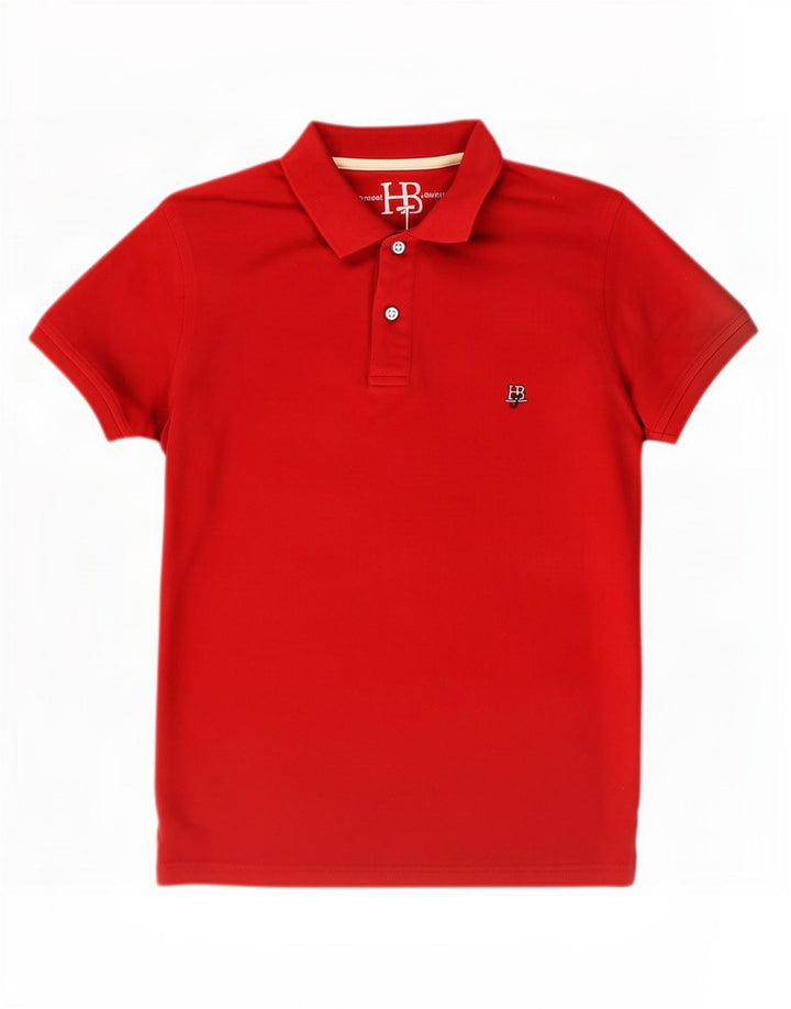 Camisa polo masculina Harmont & Blaine pequena de algodão vermelho