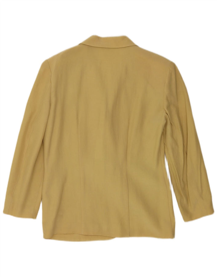 Jaqueta blazer feminina vintage manga 3/4 IT 42 lã amarela média