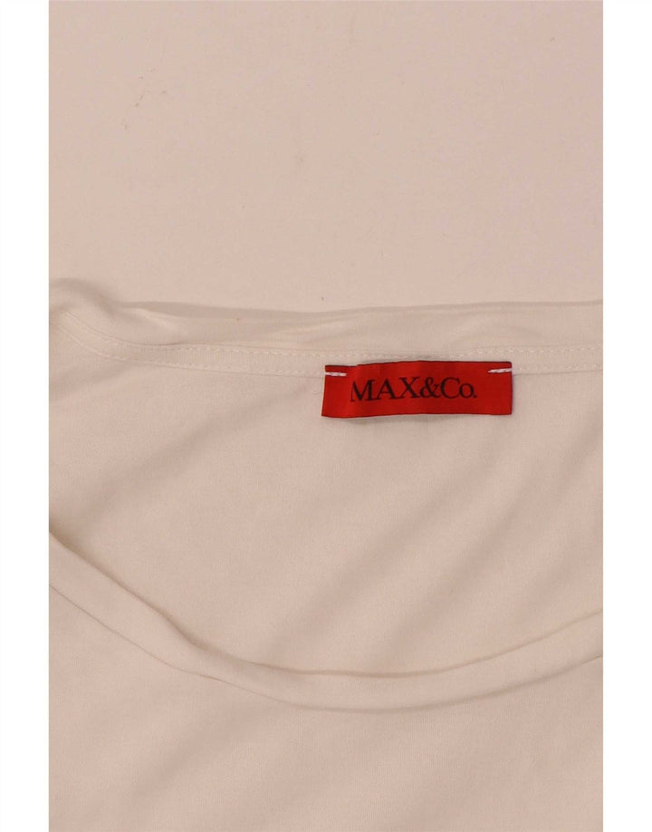 Camiseta feminina Max & Co. UK 14 médio branco