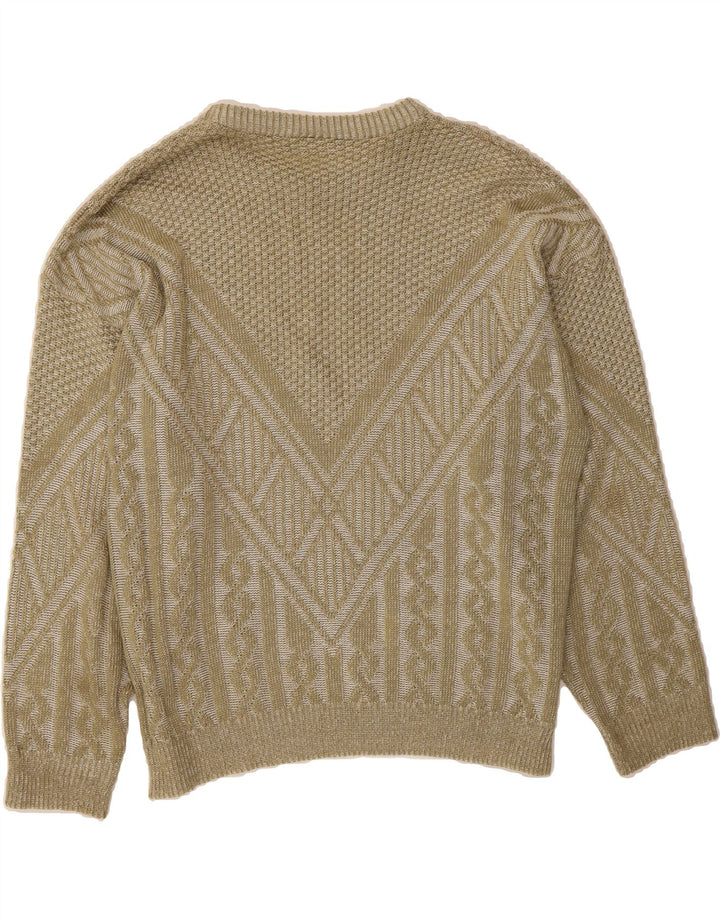 VINTAGE Mens Crew Neck Jumper Sweater XL Khaki Vintage Vintage and Second-Hand Vintage from Messina Hembry 
