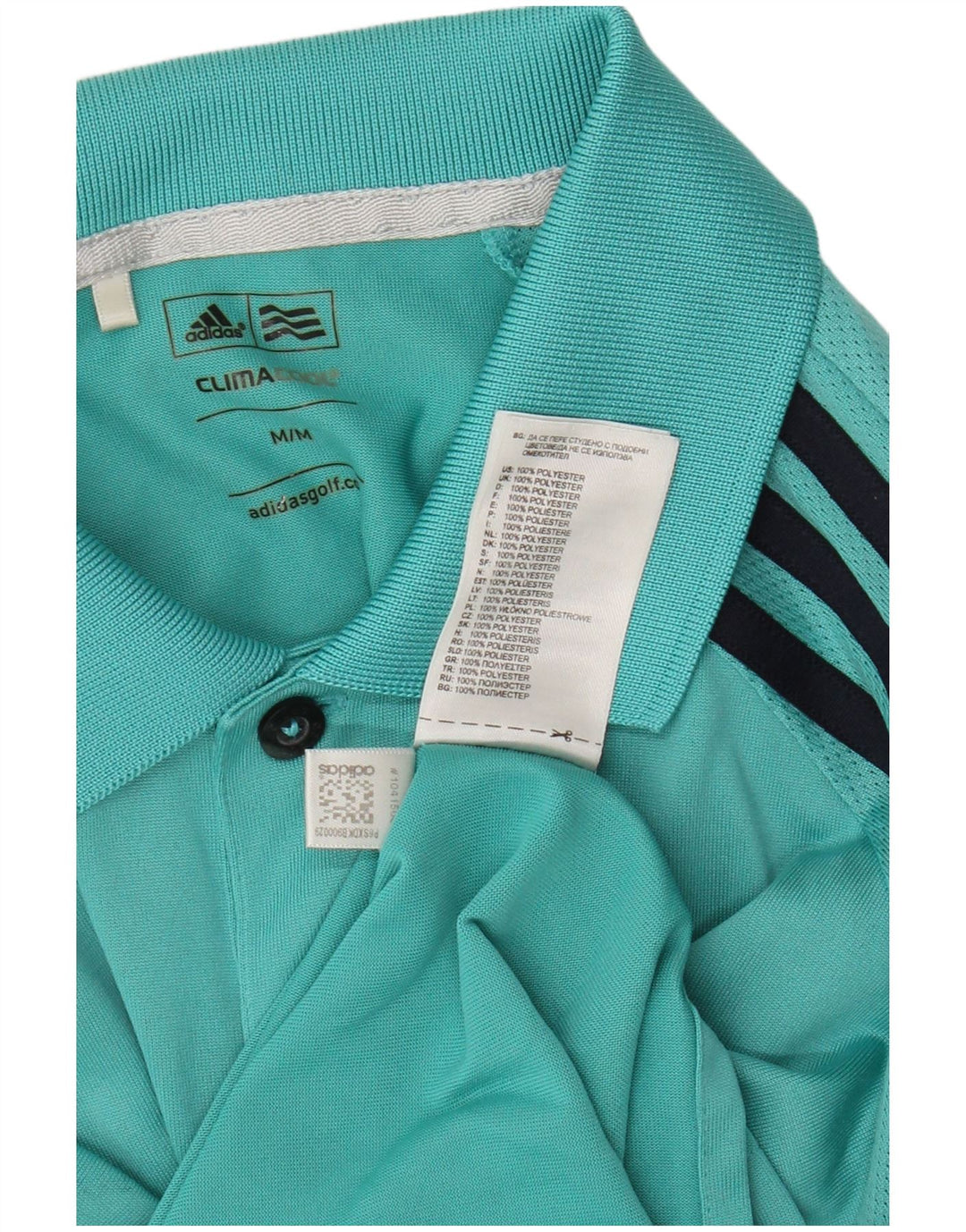 Adidas Mens Climacool Polo Shirt Médio Turquesa Poliéster