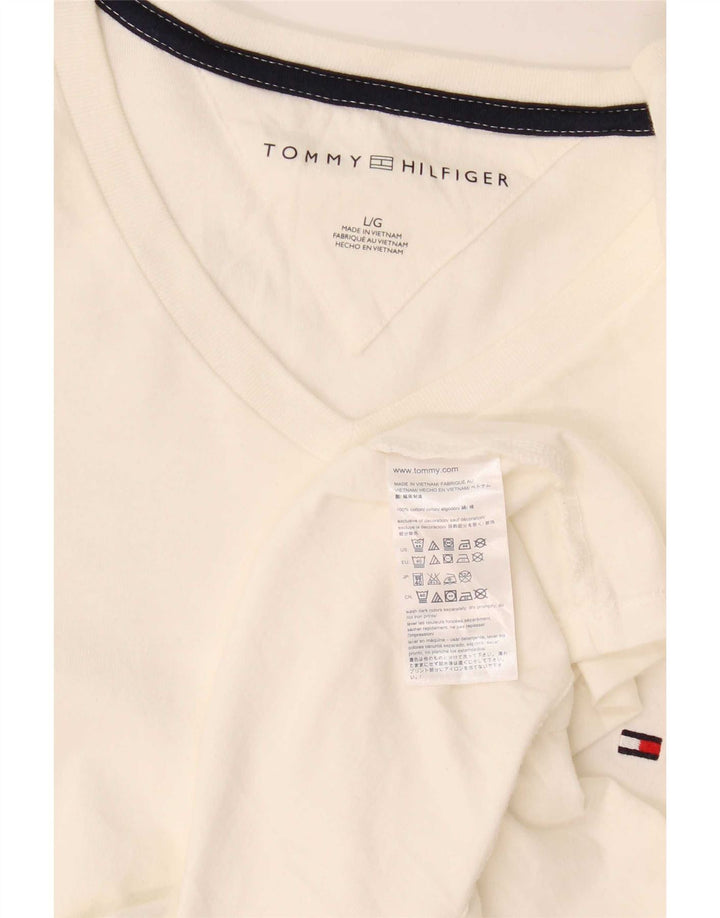 Tommy Hilfiger Camiseta masculina grande de algodão branco
