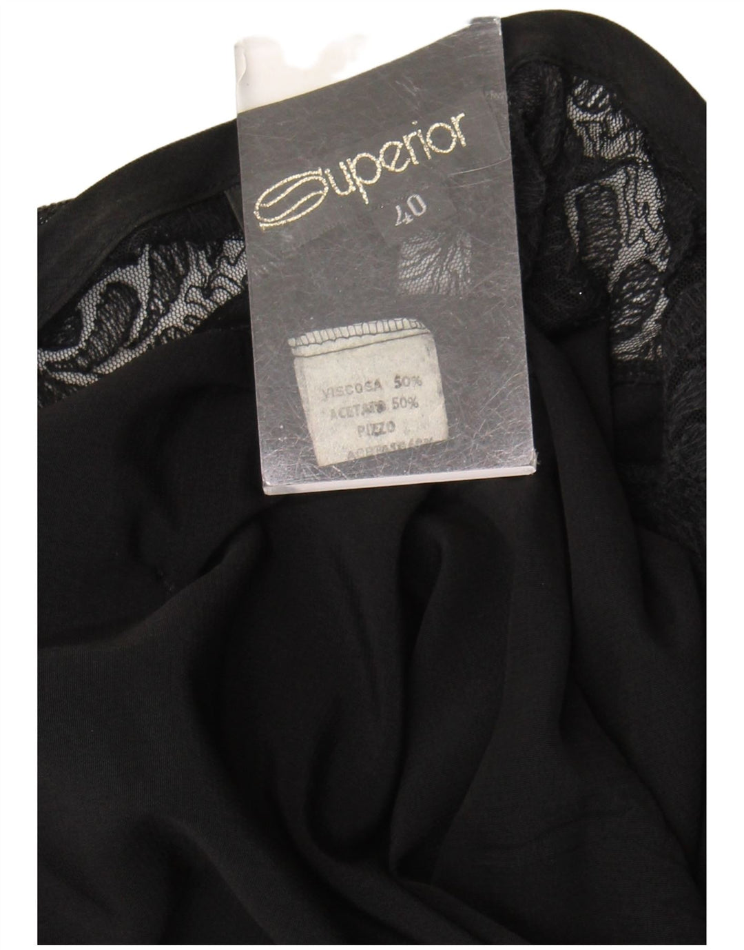 Blusa Feminina Superior Manga Longa Top EU 40 Viscose Preta Média