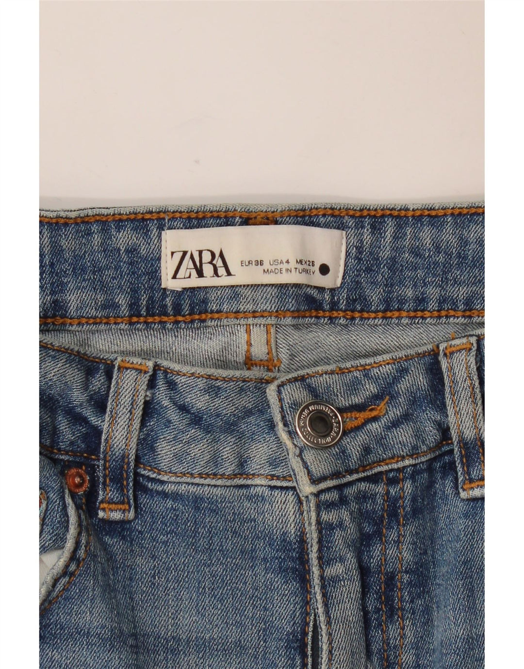 Calça jeans reta feminina ZARA EU 36 XS W26 L32 azul