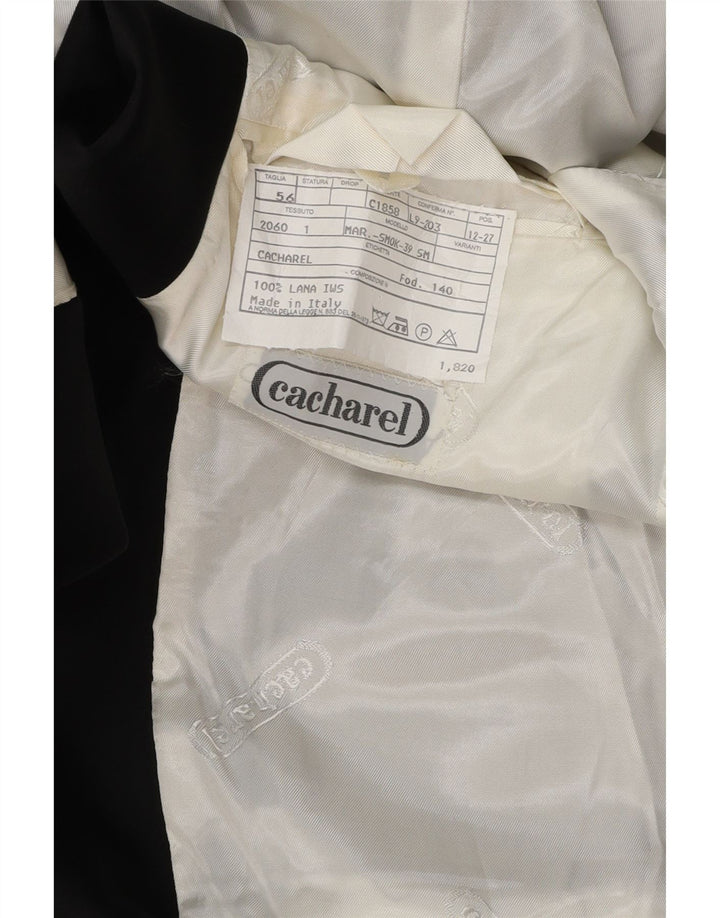 Jaqueta Blazer Masculina Cacharel com 1 Botão IT 56 3XL Lã Preta