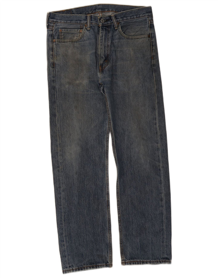 Levi's Masculino 505 Straight Jeans W33 L30 Azul Algodão